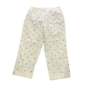 EP Pro Pants Women's 10 White Capri Golf Stretch Embroidered Polka Dot Pants‎